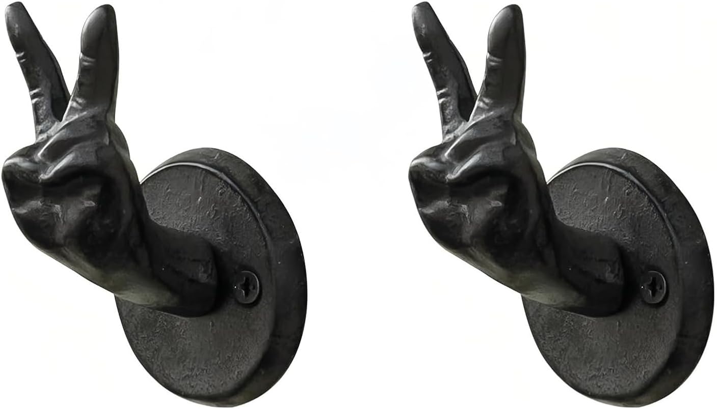 Coat Hooks Wall Mounted, Rustic Bat Key Hook Holder, Heavy Duty Decorative Black Wall Hooks for Mudroom, Towels, Hat Rack, Purse Hooks, Cast Iron Decorative ‎Antique Black Hooks