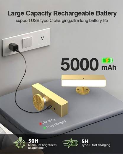 iThird Rechargeable Battery Operated Wall Sconce Set of 2: Wireless Black Wall Lights Battery Powered Magnetic 360° Rotation Cordless Scone Adhesive LED Wall Mount Lamp for Bedroom Reading Picture RV