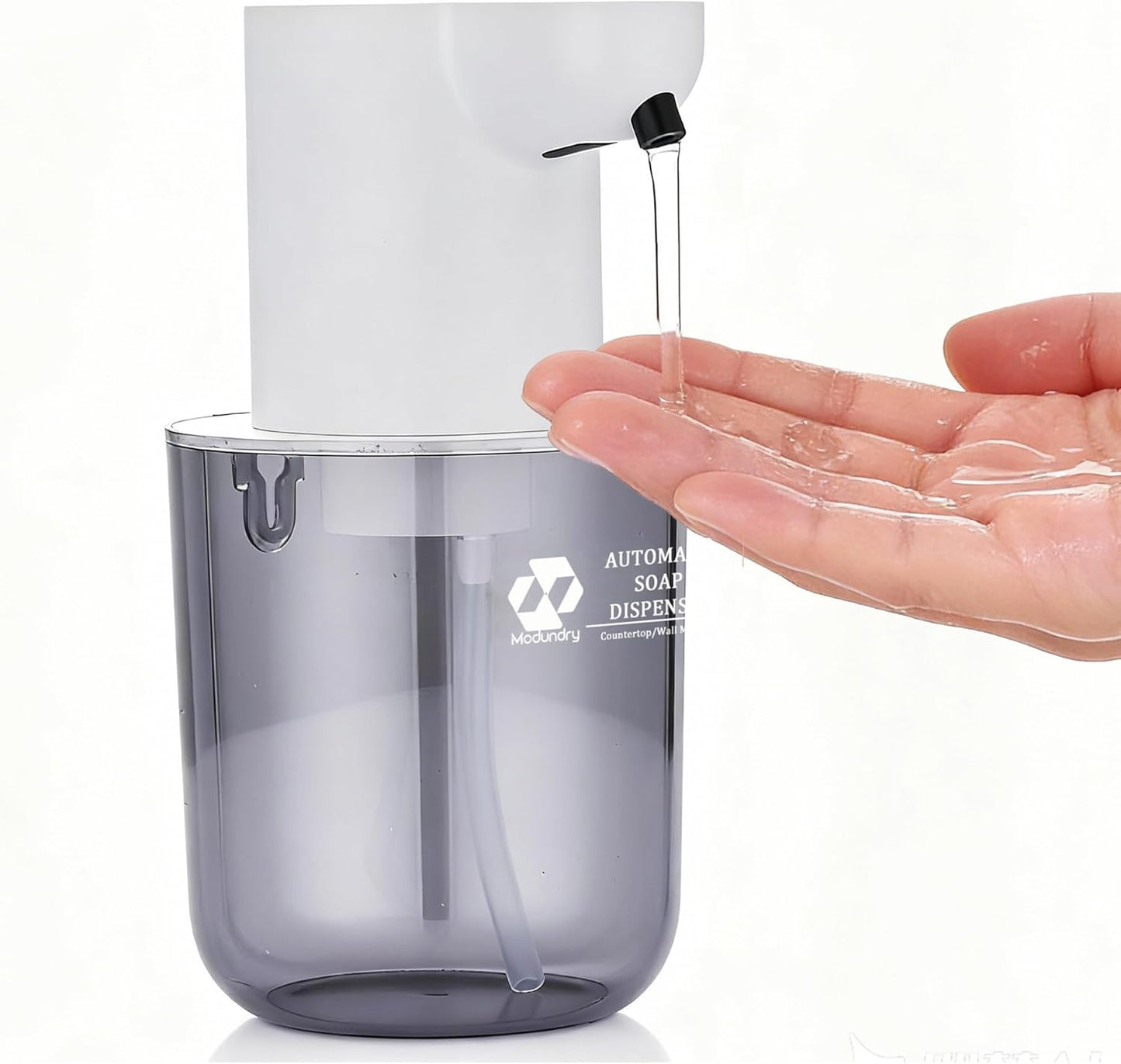 Automatic Foaming Soap Dispenser, 4-Level Touchless Hand Soap Dispenser, USB-C Rechargeable, Wall Mount or Countertop, 13.5oz/400ml, for Bathroom, Kitchen, Office, Hotel, Black