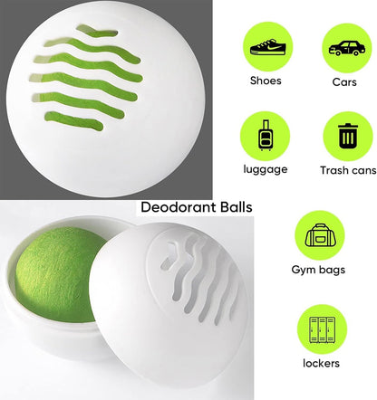 Deodorizer Balls, 8Pcs Shoe Deodorant Balls, Shoe Deodorizer, Shoes Ball Odor Eliminator, Shoes Odor Refreshing Car Air Freshener Ball for Gym Bags Closet Locker Luggage Cabinet