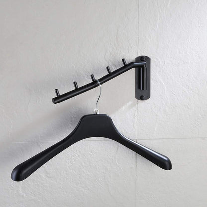 JQK Folding Clothes Hanger Rack, Stainless Steel Swing Arm Hook Holder, Clothing Hanging System Drying Closet Storage Organizer Brushed Finished Wall Mount, SHR100-BN
