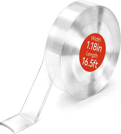 Comix Double Sided Tape Heavy Duty, 1.18" x 120"(10ft), Removable Washable Nano Tape, Residue-Free, Multipurpose Reusable Gel Mounting Tape, 1 Roll