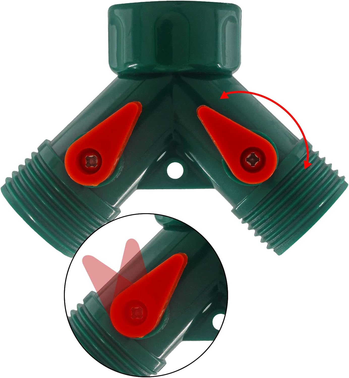 6 Pcs 2 Way Hose Adapter Y Valve Garden Hose Connector, Green | Non Rust Spigot Faucet Adapter, 3/4 Garden Hose Y Connectors, Plastic Hose Splitter, Faucet Watering Shut Off Valves