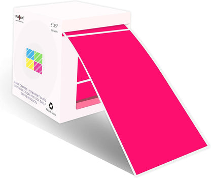 PARLAIM 3 X 5 Inch Rectangle Adhesive Color Coding Stickers,Square Inventory Stickers -250 Per Dispenser Box (Fluorescent Green)