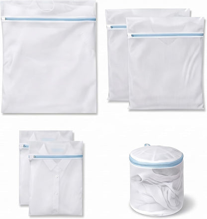 Mesh Laundry Bags for Delicates, 6 Pack Bra Wash Bags with Auto-Lock Zipper | Fine mesh with auto-lock zippers, 1L 2M 2S 1 bra sizes, protects lingerie, socks and underwear in washing machine