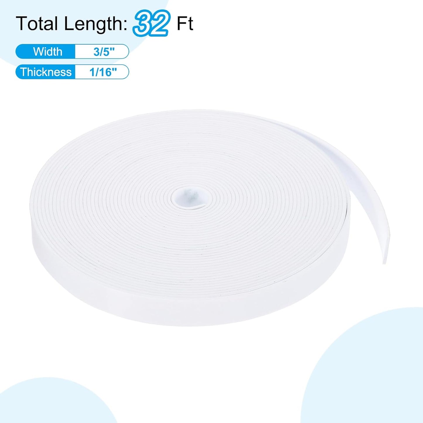 PATIKIL Weather Stripping Door Seal Strip, 3/8 Inch x 1/4 Inch x 32 Ft Self Adhesive Soundproof High Density Foam Tape Insulation for Door Window Air Conditioning, White - Colors B
