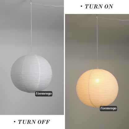 Paper Lantern Lamp Plug in Hanging Lamp 23.6in Off-White Rice Paper Pendant Light with 19.7FT Cord Large Globe Japanese Japandi Wabi Sabi Chandelier for Dining Living Room Bedroom 1 Pack