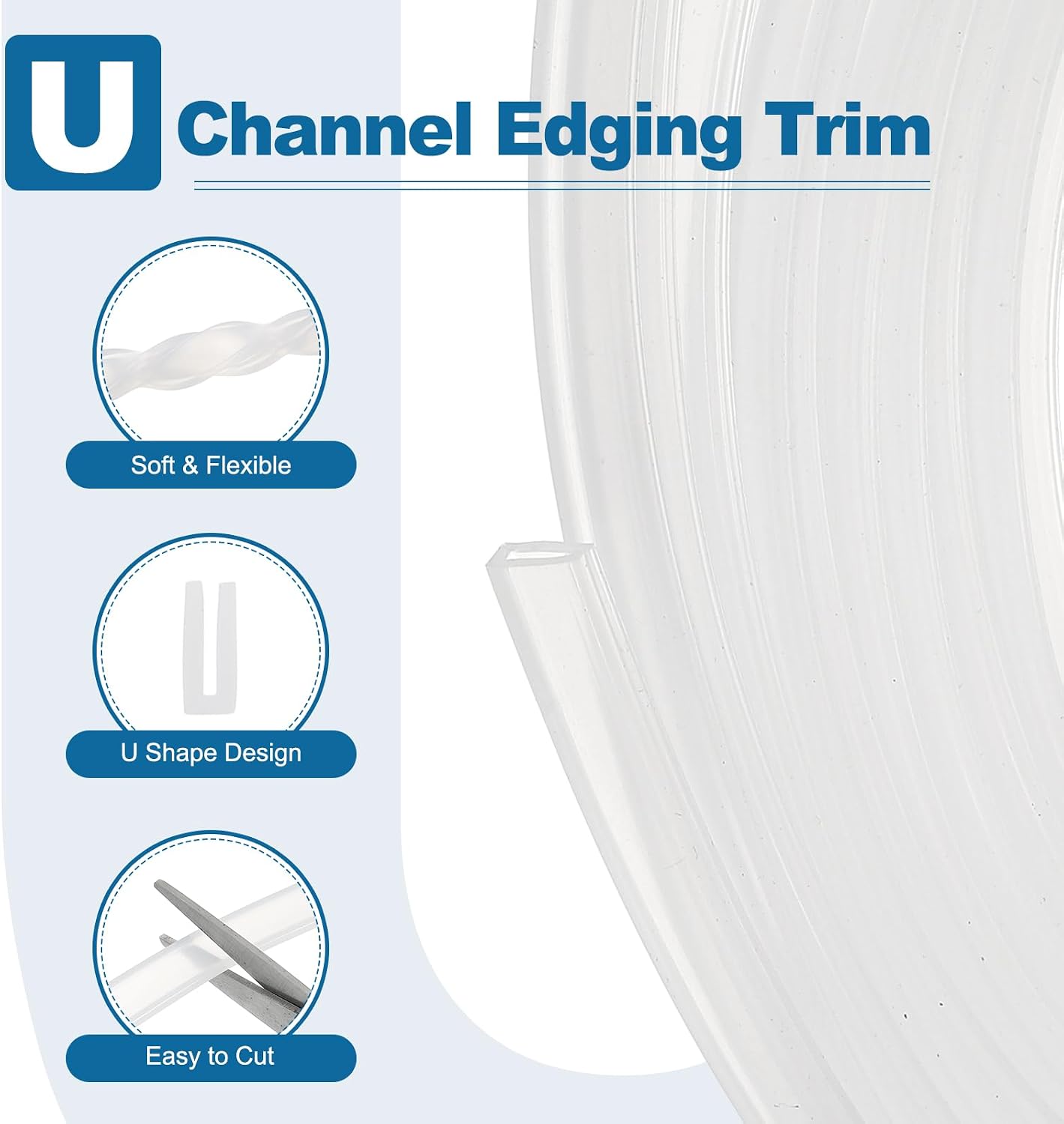 PATIKIL U Channel Edging Trim, 26Ft Sheet Metal Edge Guard Protector Rubber Edge Trim Air Sealed Seal Strip, 5/64" Slot, Fits 1/16"-5/64" Edge, 9/32" x5/128 x5/32