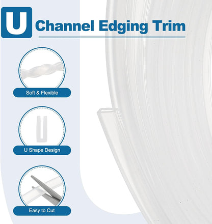 PATIKIL U Channel Edging Trim, 26Ft Sheet Metal Edge Guard Protector Rubber Edge Trim Air Sealed Seal Strip, 5/64" Slot, Fits 1/16"-5/64" Edge, 9/32" x5/128 x5/32