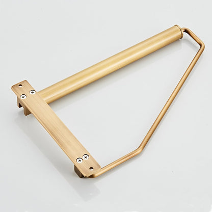 NEWRAIN Folding Wall Mounted Clothes Hanger Rack Clothes Hook Solid Brass with Swing Arm Holder Clothing Hanging System Closet Storage Organizer Heavy Duty Drying Rack Wall Mount,Brushed Gold