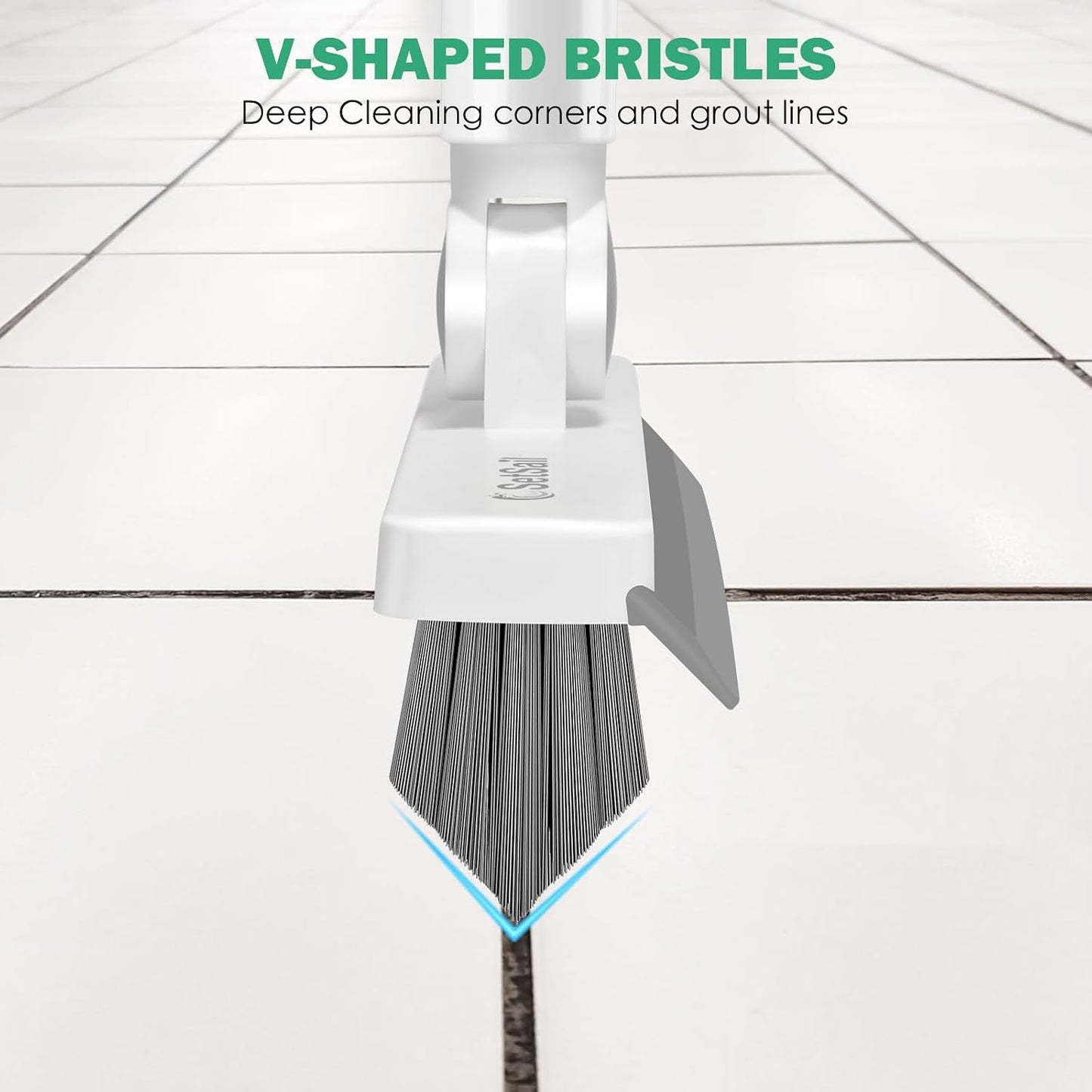SetSail Floor Scrub Brush with 51-Inch Long Adjustable Handle 2 in 1 Scrape Brush Stiff Bristle Floor Scrubber for Cleaning Shower Bathroom Garage Kitchen Wall Deck Tub Tile