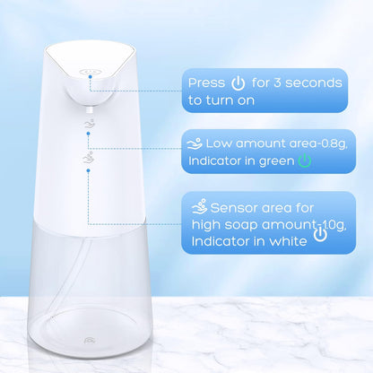 LAOPAO Rechargeable Automatic Foaming Soap Dispenser - Stainless Steel Touchless 9oz Foam Soap Dispenser for Bathroom and Kitchen - Xmas Gift