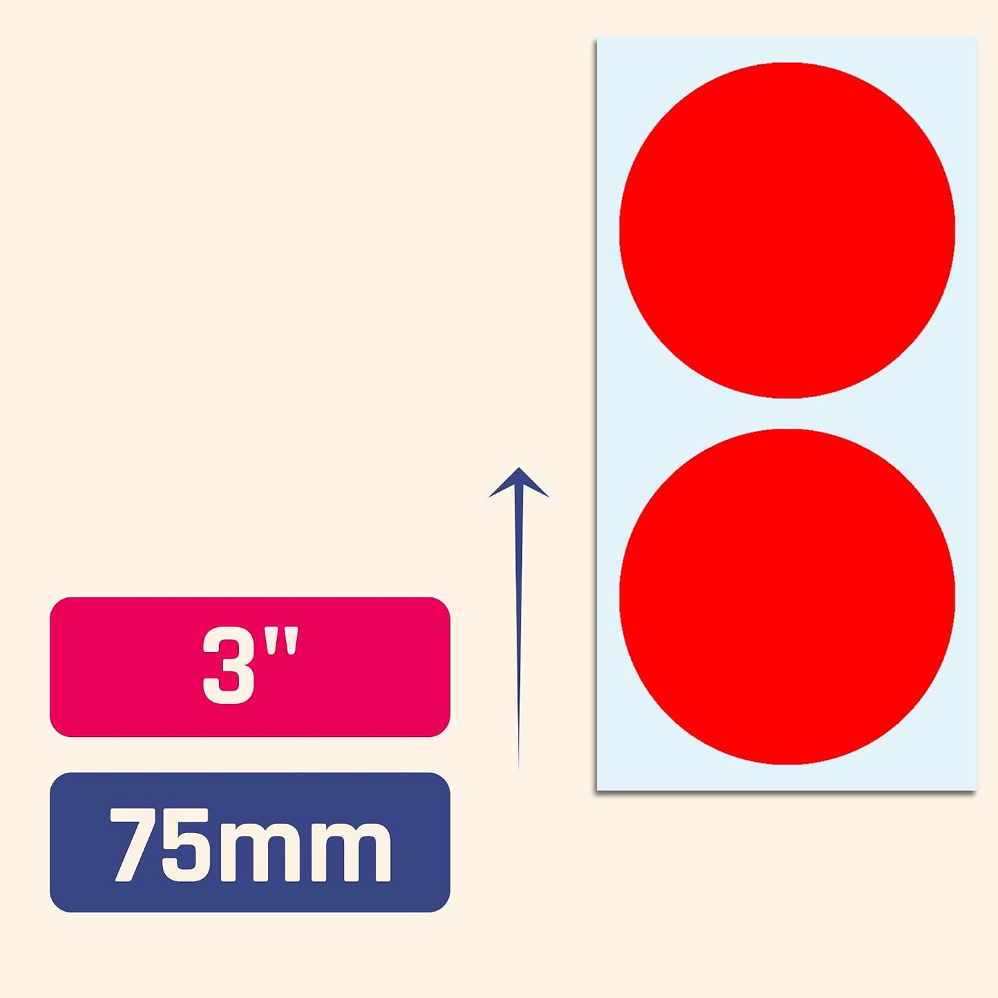 2" Round Large Colored Moving Stickers Labels - 10 Colors, Pack of 240