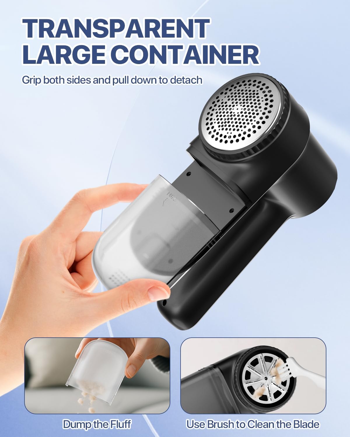Lint Remover with LED Light, Rechargeable Fabric Shaver,3 Extra Blades | 3-Speeds Sweater Shaver with LED Display, Lint Remover for Clothes & Furniture, Type-C Cable, Birthday Gifts for Women