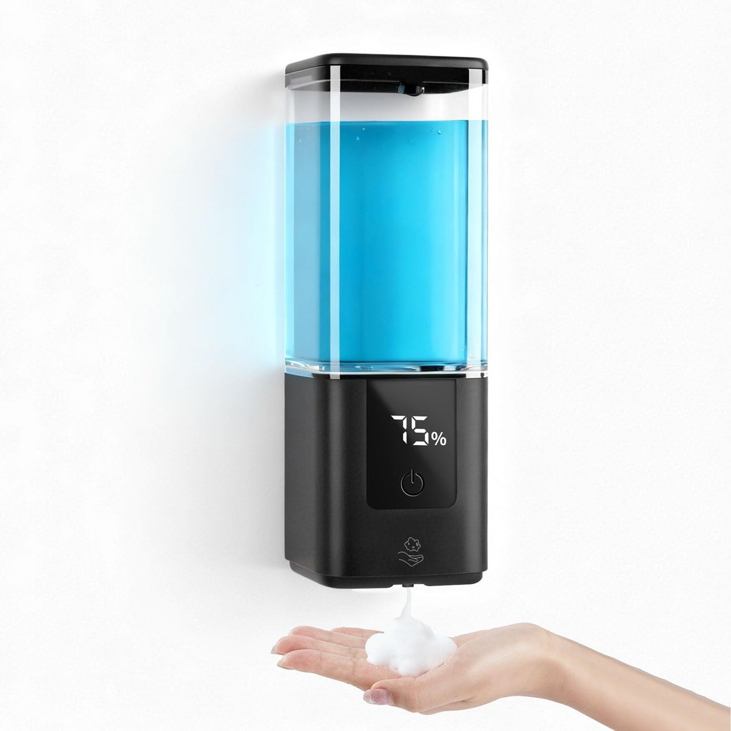 LAOPAO Soap Dispenser, Automatic Soap Dispenser Wall Mount Rechargeable Foaming Soap Pump for Bathroom Kitchen, Touchless Foam Soap Dispenser for Dish/Hand/Shower Soap, Home & Commercial, 540ml, White