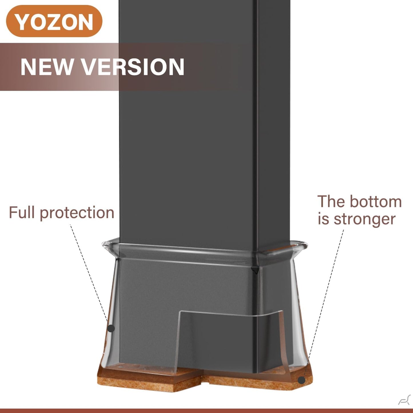 YOZON Chair Leg Floor Protectors Felt Furniture Pads Silicone Caps | Chair Leg Protectors for Hardwood Floors 32 Pack Anti-Scratch Reduce Noise Clear Round Medium Fit 3/4" to 1-3/16" (19-30mm)