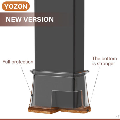 YOZON Chair Leg Floor Protectors Felt Furniture Pads Silicone Caps | Chair Leg Protectors for Hardwood Floors 32 Pack Anti-Scratch Reduce Noise Clear Round Medium Fit 3/4" to 1-3/16" (19-30mm)