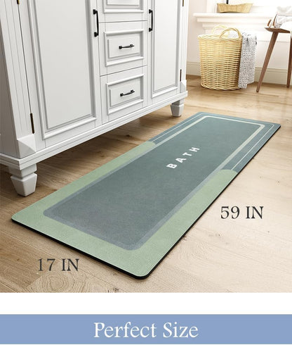 MontVoo-Bath Mat-Bathroom Mat Rug Non Slip Super Absorbent Stain Resistant Quick Dry Thin Bath Rug-Bath Mats for Bathroom Floor Bathtub Vanity-Bathmat Bath Rug Easy Care-17"x27" Grey
