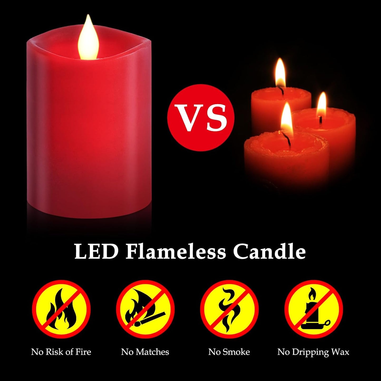 3"x4" Flickering Flameless Battery Candles with Timer, White Realistic LED Pillar Candles, Set of 2 Large Remote-Operated Candles for Home Indoor/Outdoor & Holiday Decor
