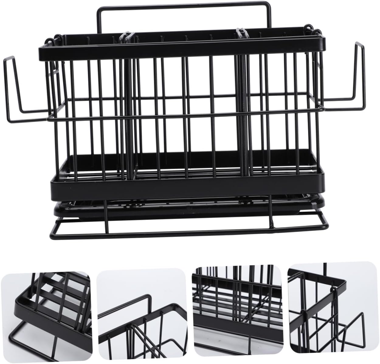 1pc Wall-mounted Adjustable Stainless Steel Sponge Drain Rack for Kitchen Sink Dust Cloth Storage Basket Neat Organizer for Cleaning Tools and Utensils