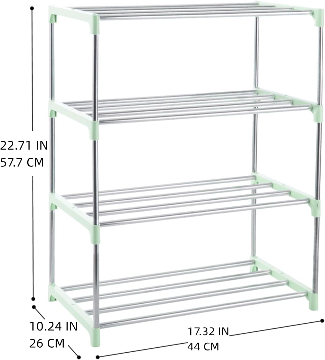 3-Tier Stackable Small Shoe Rack, Lightweight Shoe Shelf Storage Organizer for Entryway, Hallway and Closet(Black)