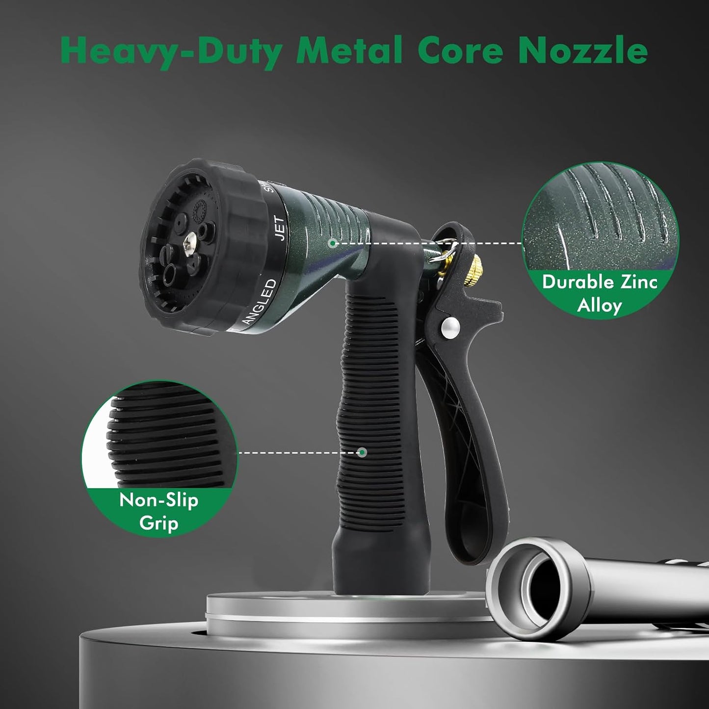 RESTMO Garden Hose Spray Nozzle, Water Hose Nozzle Heavy Duty, High Pressure Hand Sprayer with 6 Adjustable Watering Patterns, Slip Resistant for Watering Plants, Car Washing & Pet Showering, Purple