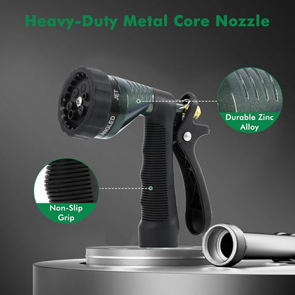 RESTMO Garden Hose Spray Nozzle, Water Hose Nozzle Heavy Duty, High Pressure Hand Sprayer with 6 Adjustable Watering Patterns, Slip Resistant for Watering Plants, Car Washing & Pet Showering, Purple