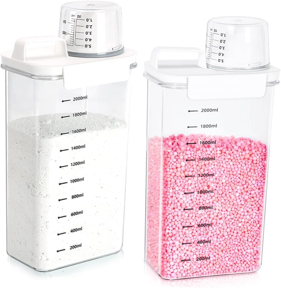 Tokokimo Laundry Detergent Dispenser - Powder Container & Scent Booster Beads Dispenser for Laundry Room Organization