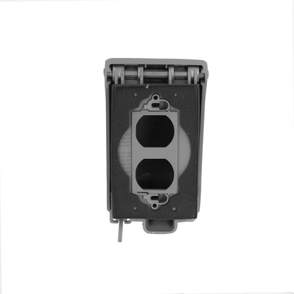 TayMac MX4280S 1-Gang Extra Duty In-Use Cover, Weatherproof Metal Low Profile 8-in-1, 3.5 in. Deep, Vertical, Gray