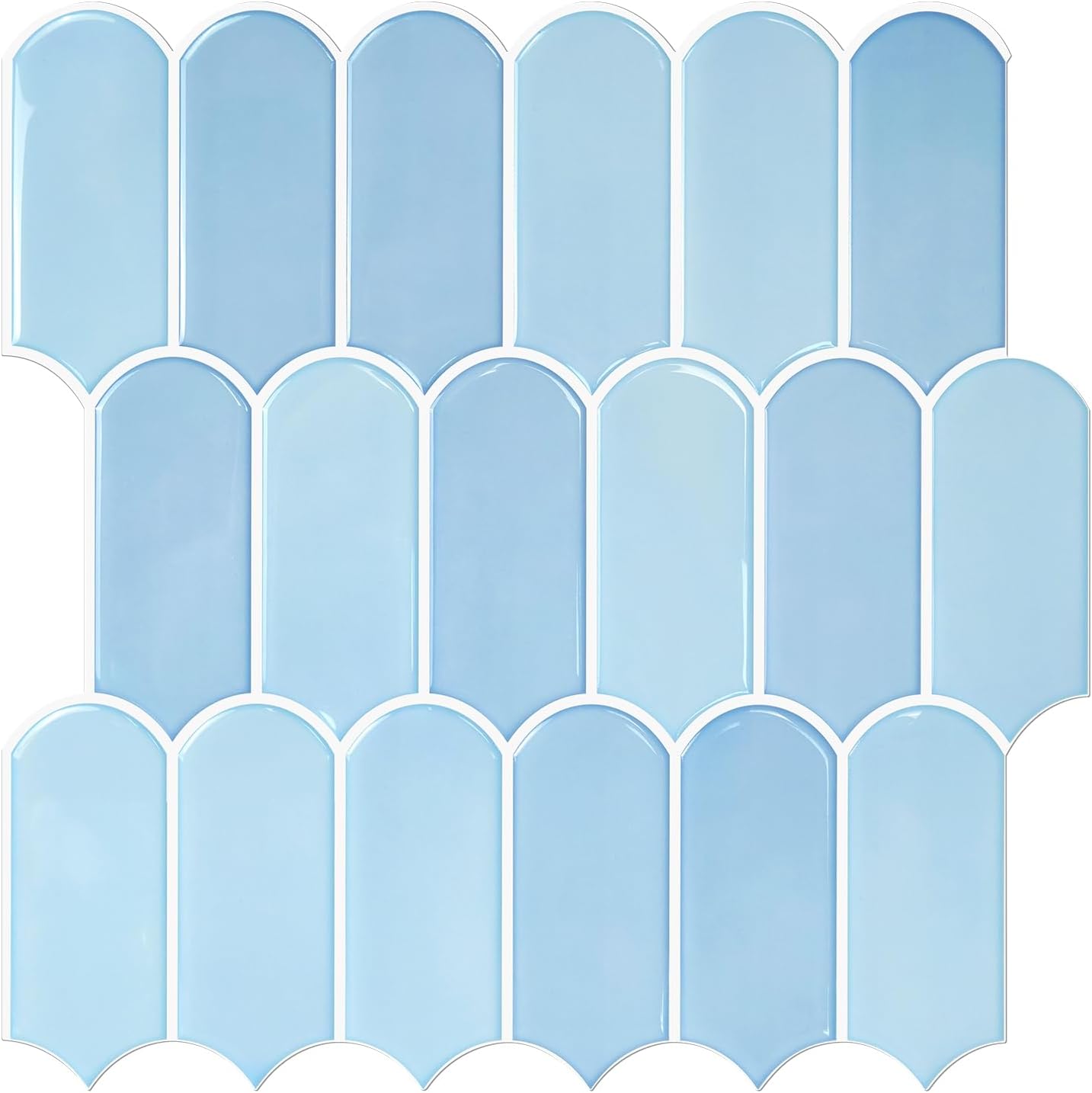 Vamos Tile Upgraded Thicker Design Peel and Stick Backsplash Tile, Self Adhesive Vinyl Wall Tiles, Stick on Backsplash for Kitchen, Bathroom, RV,Pantry,10-Sheet Grayish Blue Marble with White Grout
