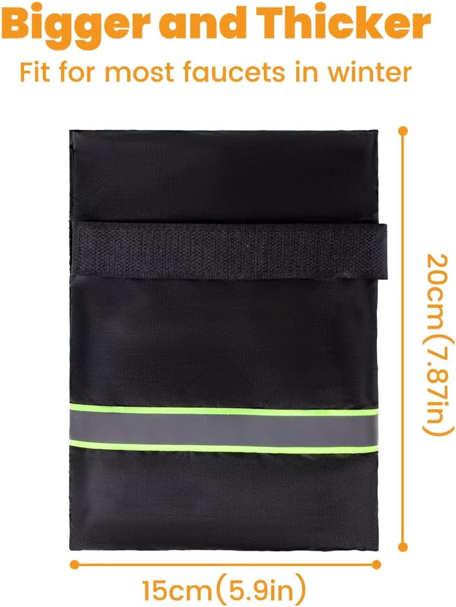 2-Packs Outdoor Faucet Covers for Winter – Thickened Anti-Freeze Protection Socks with Reflective Strip, Waterproof Insulated Spigot Cover, Reusable Frost Guard for Garden & Yard Faucets (2PCS)