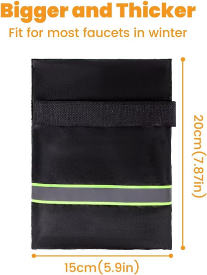 2-Packs Outdoor Faucet Covers for Winter – Thickened Anti-Freeze Protection Socks with Reflective Strip, Waterproof Insulated Spigot Cover, Reusable Frost Guard for Garden & Yard Faucets (2PCS)
