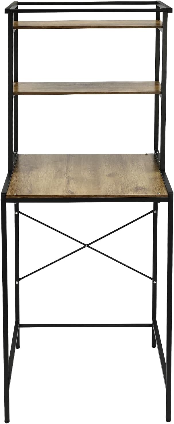 Over Washer and Dryer Shelves,Dryer Storage Shelf,3 Tiers Laundry Room Storage and Organizer Standing Shelf,Height Adjustable Laundry Room Shelves, Load-Bearing Capacity 22lbs (Log)