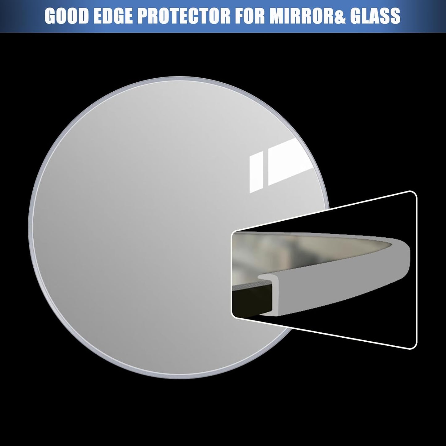 Slimline Cabinet Door Edge Protector, 3/4" Self Adhesive Peel and Stick Rubber Edge Guards, Flexible U Shaped Strips for Kitchen & Garbage Drawer Fronts, Edge Trims for Desks and Shelfves, Black, 10Ft