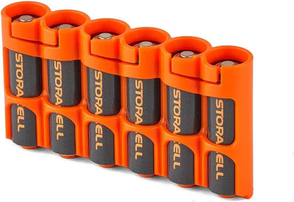Storacell Slimline AA-6 Battery Storage Caddy and Dispenser (Pack of 2), Military Green, Holds 6 AA Batteries (Not Included), Durable & Compact Design, The Original Battery Caddy, Made in The USA
