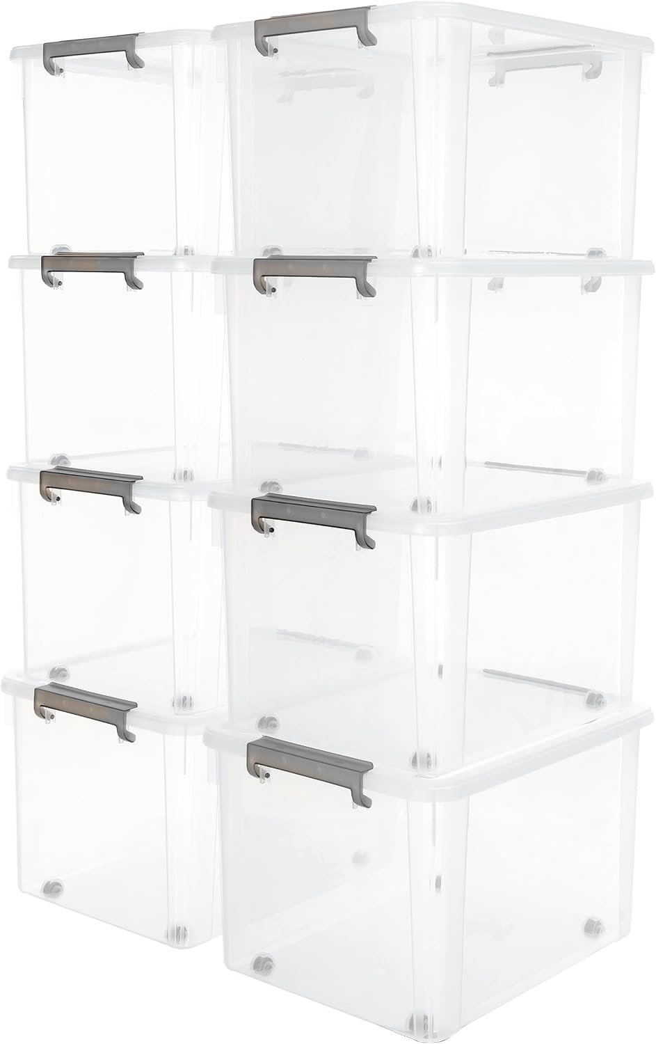 Citylife 57 QT Plastic Storage Bins with Double-Opening Lids, Storage Containers for Organizing, Large Clear Storage Box for Closet, Blankets, 2 Packs