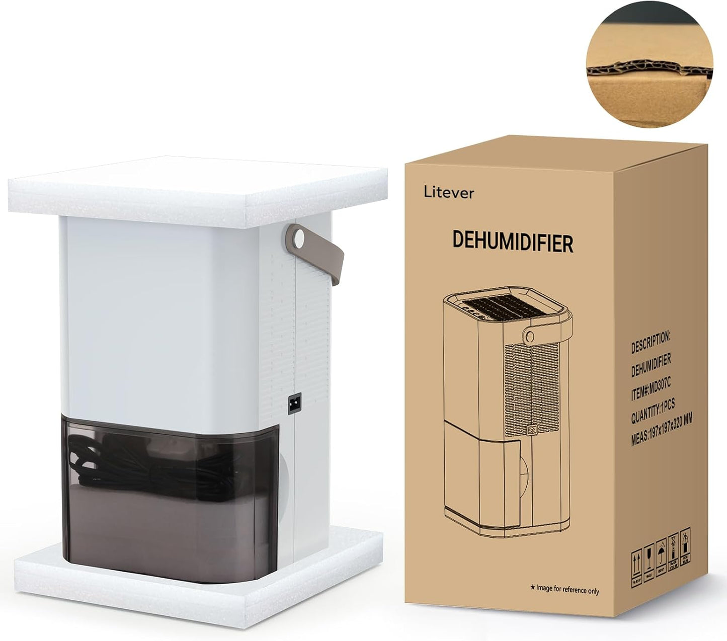 Litever Dehumidifier Dual Core Compact Quiet for Home. Portable, Auto Shut OFF, 57OZ Water Tank. Delay-Off Timer and Ambient Light. Perfect for Small Bedroom Bathroom Basement RV Camper Closet