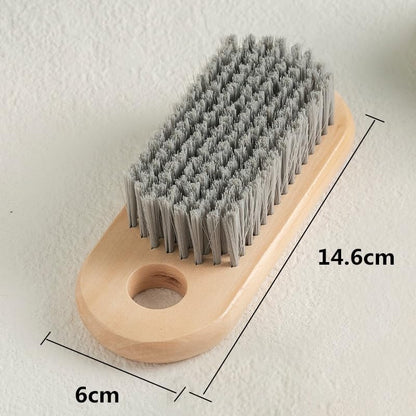 2 Pcs Wood Laundry Brush | Soft Bristle, For Shoe & Clothing Stain Removal, Easy to Grip, Scrubs Tough on Delicate, Hand Washing Clothes