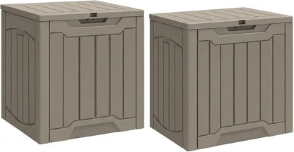 YITAHOME 134 Gallon Large Deck Box | Waterproof Resin Outdoor Storage Box with Lock, Doubles as 2-Person Bench Seating for Patio Furniture Cushions,Garden Tools &