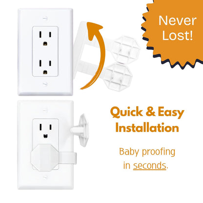 Outlet Covers Baby Proofing (6 Pack) – Always-Connected Child Proof Outlet Plug Covers for Electrical Outlets – Easy Install Baby Outlet Covers, 12-Outlet Coverage