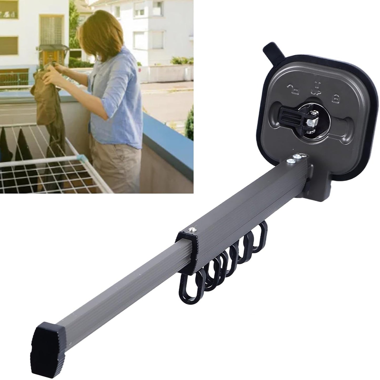 Rengue Wall Mounted Racks Wall Mount Folding Clothes Drying Rack Aluminum Alloy 59cm Retractable Laundry Rack, Strong Suction Cup for Smooth Surfaces Bathroom Balcony RV Drying Supplies