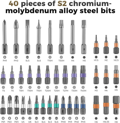 DYLIFE 42 in 1 Magnetic Screwdriver Set, DIY Ratchet Screwdriver Set, Removable Self-assembly Precision Screwdriver Kit, Magnetic DIY Precision Tool Kit for PC Laptop Mobile Cell Phone Digital Watch
