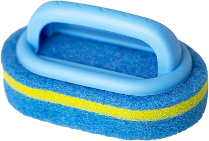 All Purpose Cleaning Brush for Bathroom, Kitchen, Bathtub, and Shower – Heavy Duty Scrubbing Brush with Ergonomic Handle, Sponge Scrubber for Tile, Floor, and Toilet Cleaning