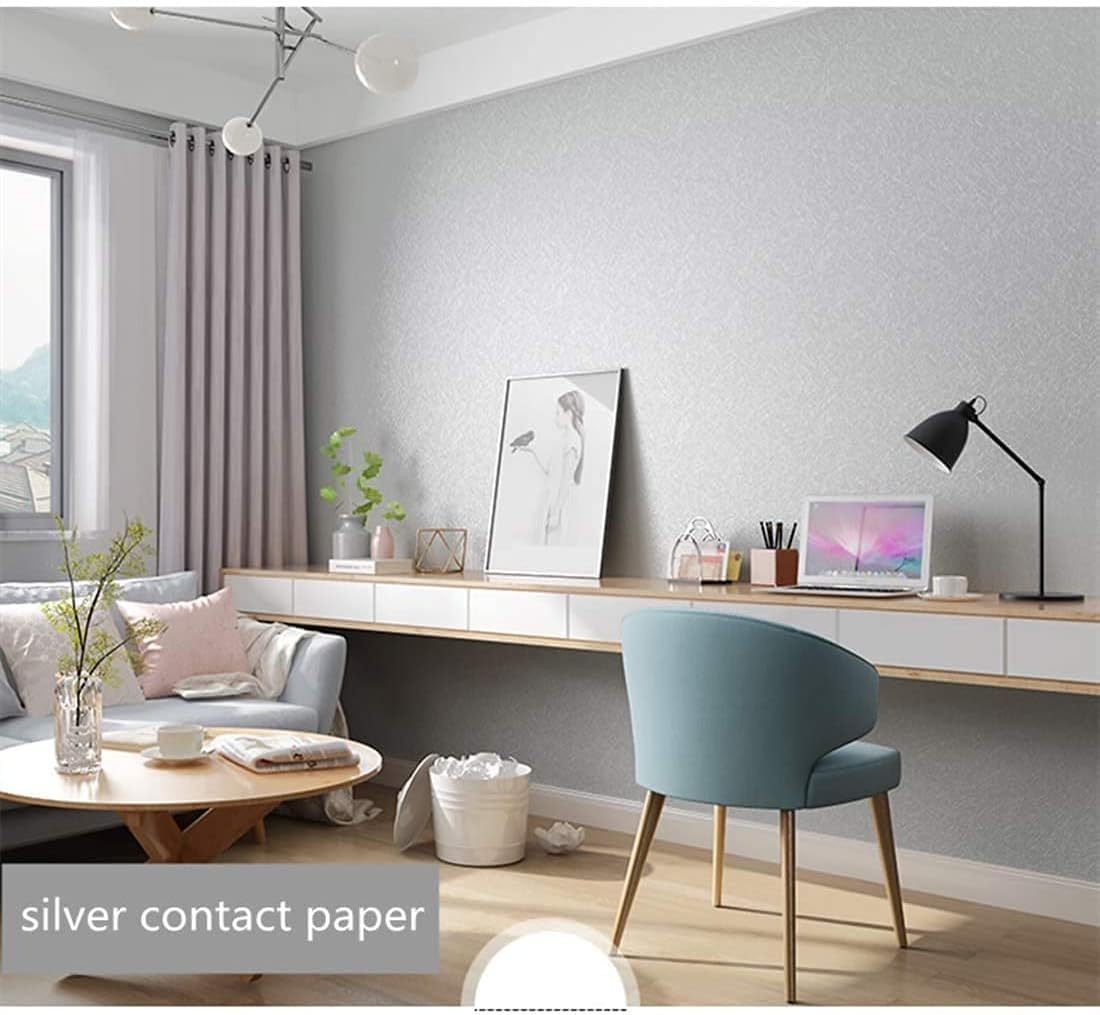 15.7" X 118" Black Silk Wallpaper Embossed Self Adhesive Peel and Stick Wallpaper Contact Paper Removable Waterproof Kitchen Vinyl Wrap Cabinet Furniture Textured Renter Friendly Wall Gift Paper
