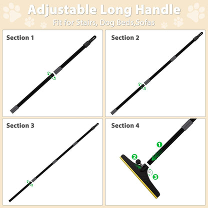 B-Land Carpet Rake for Pet Hair Removal, Reusable Pet Hair Remover with 60” Adjustable Long Handle, Carpet Scraper Broom Dog Cat Hair Remover Tool Fur Sweeper for Rugs, Mats