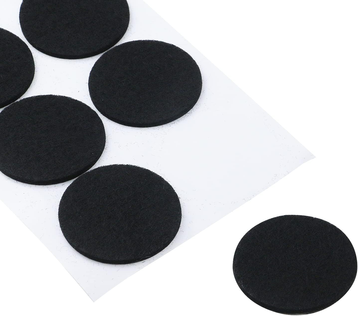 Antrader 1.5 Inch Self-Stick Furniture Round Felt Pads Wood Floor Protectors – Protect Your Hard Floors from Furniture Scratches, Pack of 48, Black