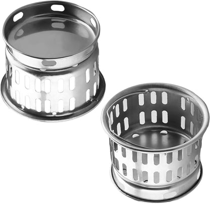 2PCS Sink Strainer Basket with Handle 3.03 inch Diameter Deep Cup with Handle Sink Drain Strainer Stainless Steel for Kitchen Sinks Tank