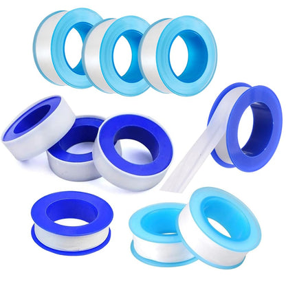 SKYPRO 10 Rolls Thread Seal Tapes, 1/2 PTFE Pipe Sealant Tape Industrial Thread Sealants Plumbers Thread Tape for Leak Water, Plumbers, Plumbing, Airs Head, Thread Pipe(1/2" x394", White)