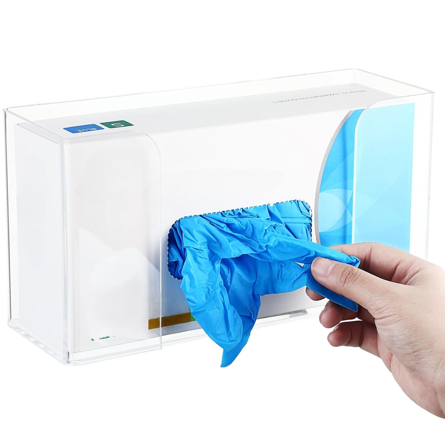 Weysat 2 Pcs Acrylic Glove Box Holder Dispenser Glove Holder for Wall Mount Acrylic Rack Wall Floating Mask Dispenser for Medical Latex Rubber Disposable Mitten Boxes(Clear,Horizontal Style)