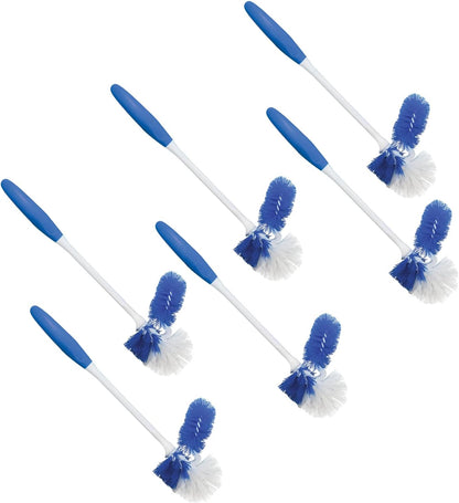 LOLA Toilet Bowl Brush w/Curved Head, Coated Wire, Durable Poly Bristles, Reaches Under Toilet Bowl Rim, 1 Pack